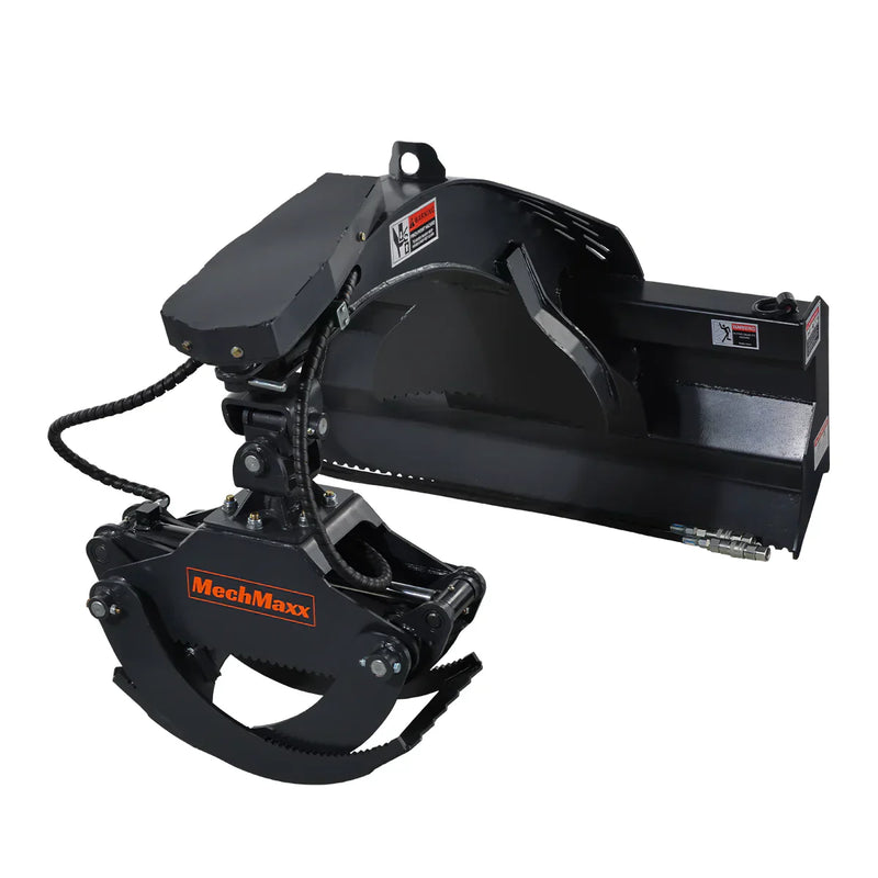 50" Skid Steer Rotary Log Grapple, 360° Rotation, 12V Solenoid Control Valve, 3000 Lbs Capacity