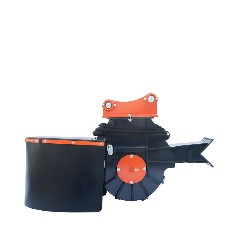 TMG Industrial 18" Excavator Stump Grinder Attachment, 3 to 7-ton Carrier, 13-20 GPM, Case Drain Line, TMG-ESG18