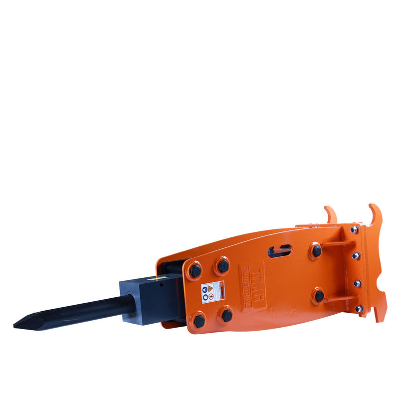 TMG-HB150Q 10 to 15 Ton Q/C Excavator Hydraulic Hammer Breaker, 4'' (100mm) Moil Point Chisel, 1960 Joules Impact Energy, 400-700BPM