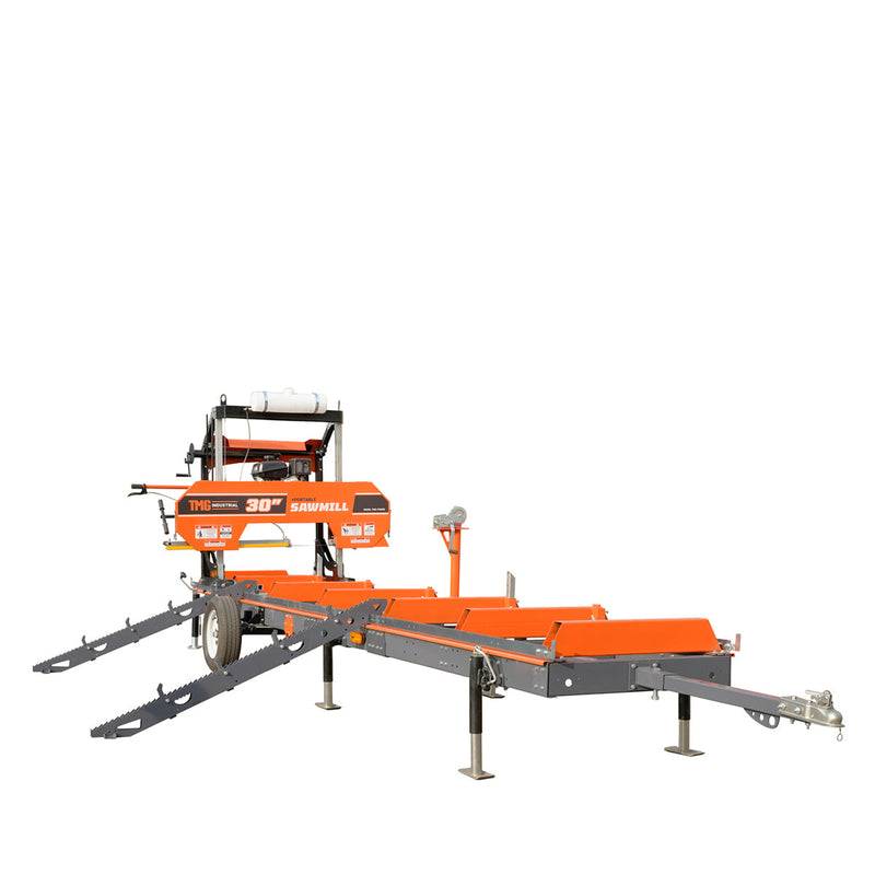 TMG Industrial Log Loading/Rolling & Ramp Package for TMG-PSM30, 2-Speed 2000 Lb Winch, Mast/Boom, Receiver, 70” Ramp Length, 3800 Lb Loading Capacity, 32-½’ Steel Cable, TMG-PSM30-Lramp