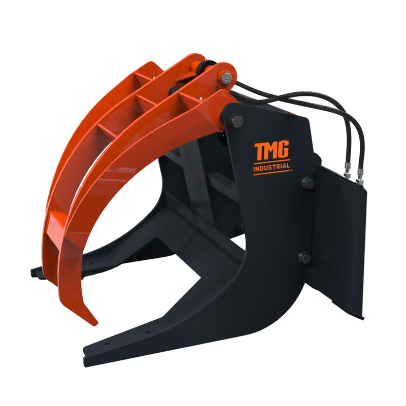 TMG Industrial 30” Skid Steer Log Grapple Attachment, 42” Claw Opening, 3000-lb Grapple Capacity, Universal Mount, TMG-SLG30