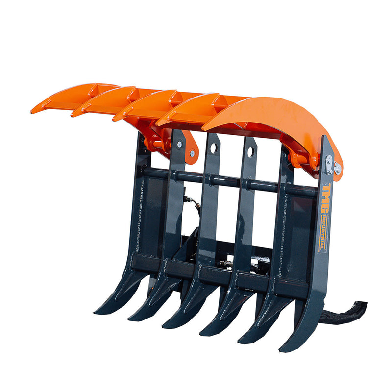 TMG Industrial Mini Skid Steer Root Rake Grapple, 35” Working Width, 2200-lb Capacity, Toro Style Mount Plate, TMG-SRG35