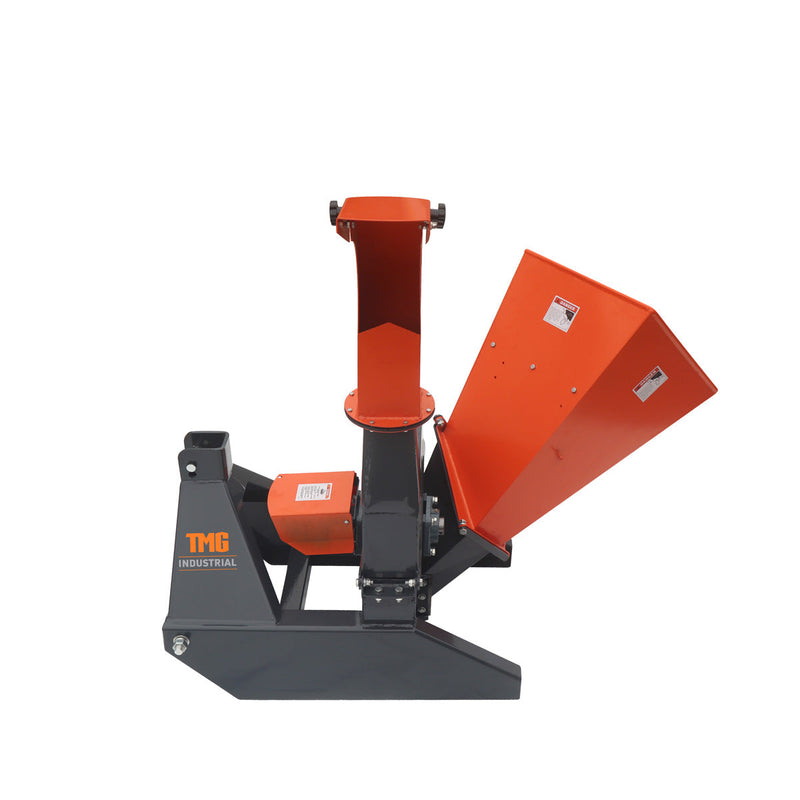 TMG Industrial Sub Compact 3-Point Wood Chipper, 4" Chipping Capacity, Category 1 Hookup, 30-50 HP Tractor, PTO Shaft Included, TMG-WC42