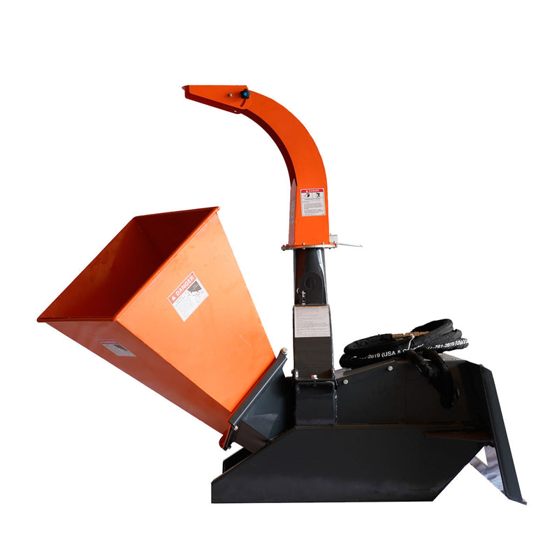 TMG Industrial 4” Skid Steer Wood Chipper, Gravity-Fed, Universal Skid Steer Mount, TMG-WC42S