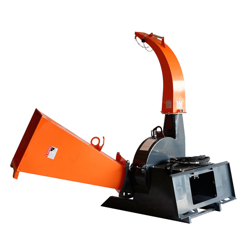 TMG Industrial 6" Skid Steer Wood Chipper, Gravity-Fed, Universal Skid Steer Mount, TMG-WC62S