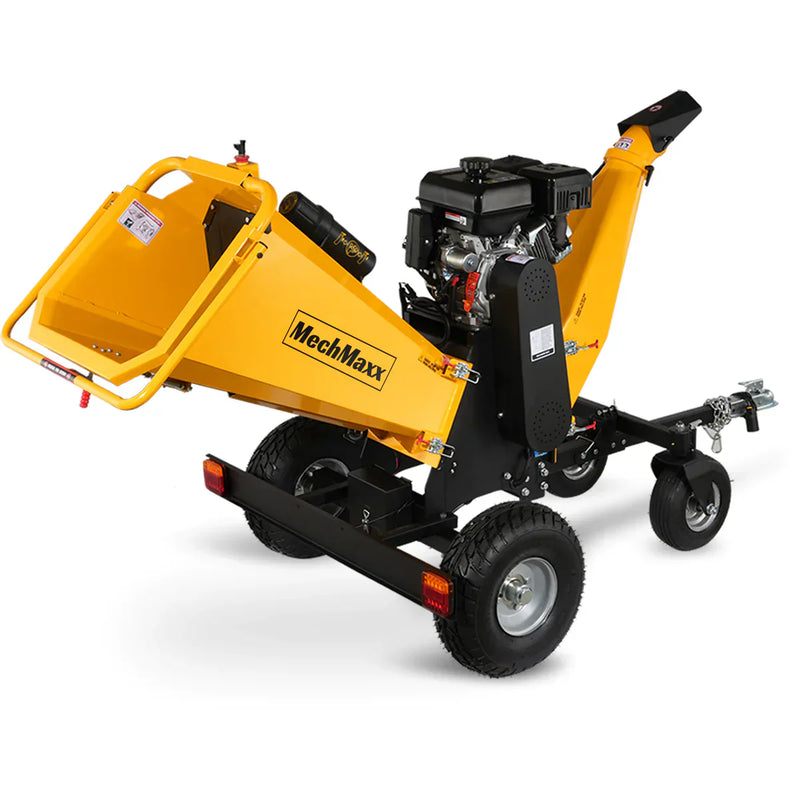 6 inch E-start Rato 420cc 15hp Gas Powered 4 - Wheel Drum Wood chipper with Taillight; Model B150