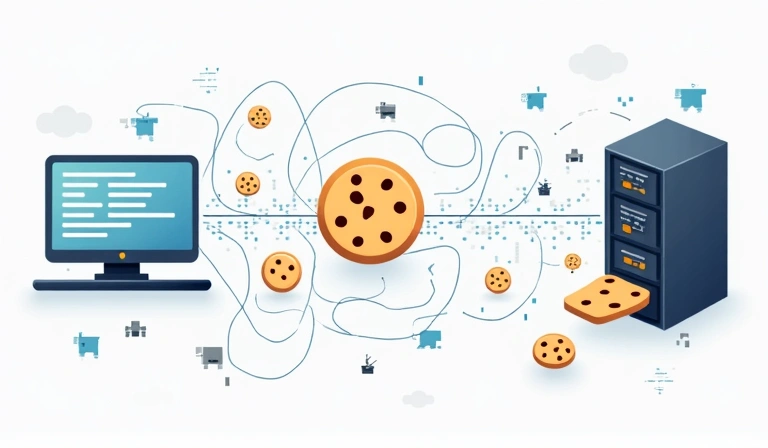 Illustration des cookies, petits fichiers numériques circulant entre un navigateur et un serveur web.